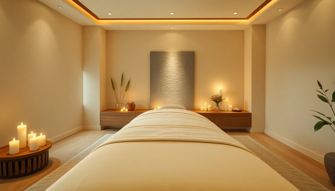 Relaxing 서울출장마사지 therapy room with warm lighting and inviting decor.