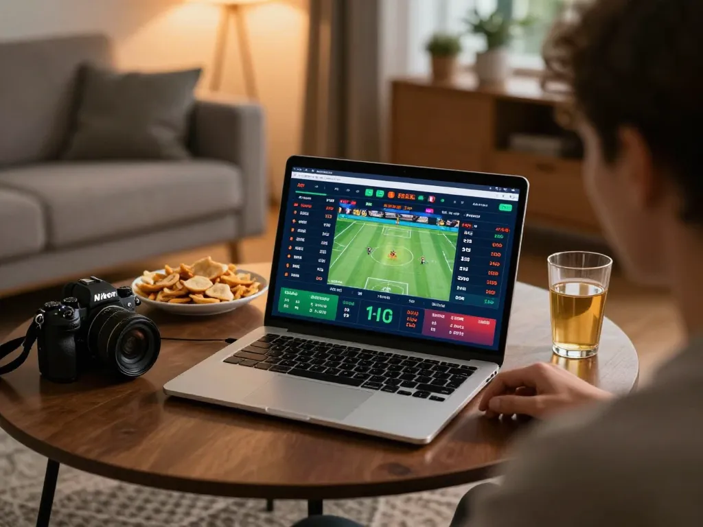 fb88 kèo nhà cái live sports betting on a laptop at home with cozy ambiance