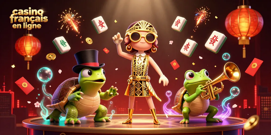 Vivez l'expérience de casino français en ligne avec un crâne art déco, une tortue en haut de forme et une grenouille musicienne.