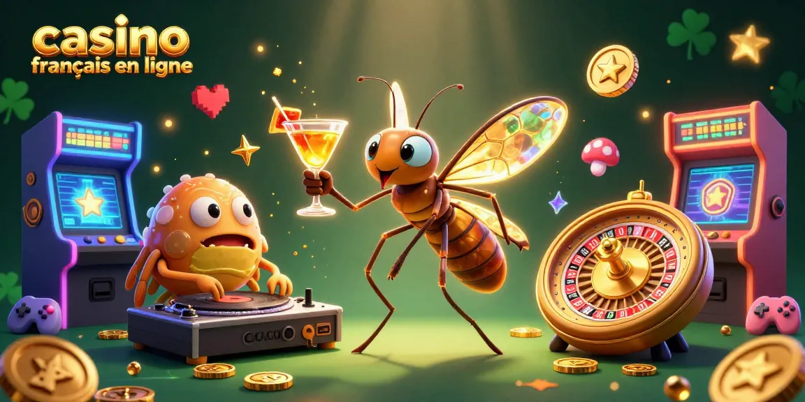 Jouez au casino français en ligne avec un masquot en ambre et un DJ trilobite dans un univers vibrant.