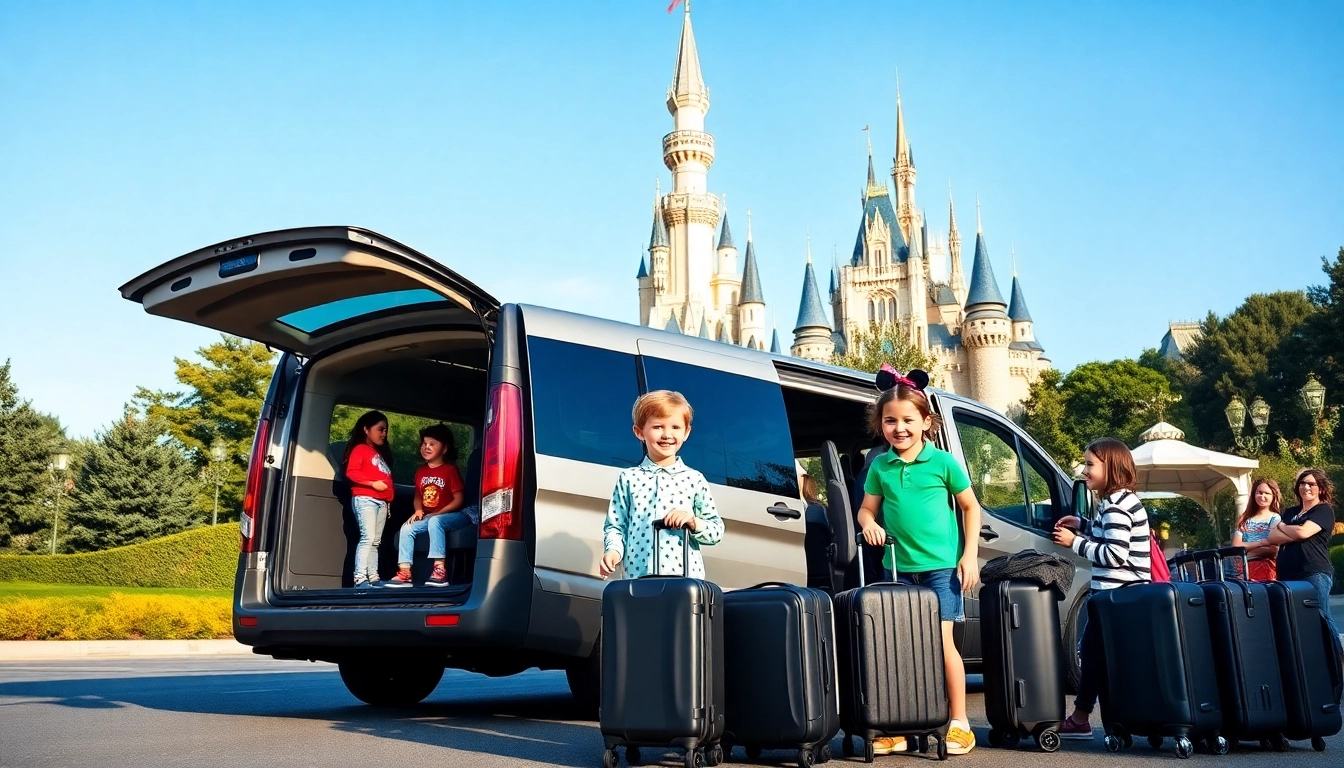 Enjoy Disneyland Paris airport transfer services with a welcoming family-friendly vehicle ready for your journey.