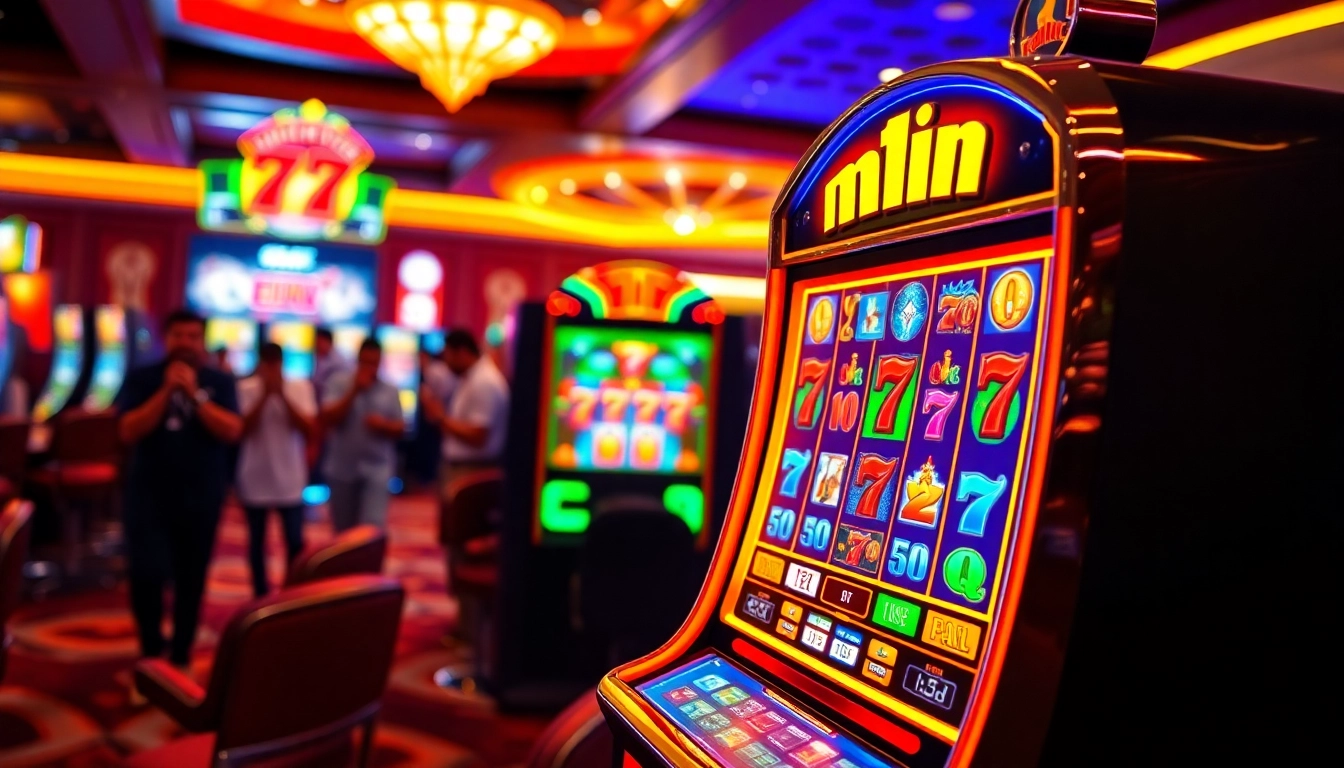 Menangkan slot777 di mesin slot yang cerah dan berwarna-warni dengan suasana kasino
