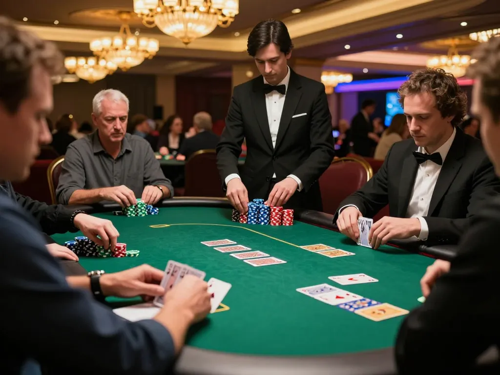 Engaging live poker game at casino highlighting server thailand performance and exciting player strategies.