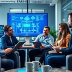 Visualize Azure & AWS Integration with IT specialists collaborating on cloud architecture.