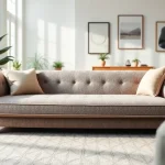 Stylish sofa beds enhancing a cozy living room with a warm atmosphere.