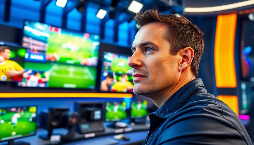 스포츠중계 생중계 노력을 강조한 매력적인 방송 장면입니다.