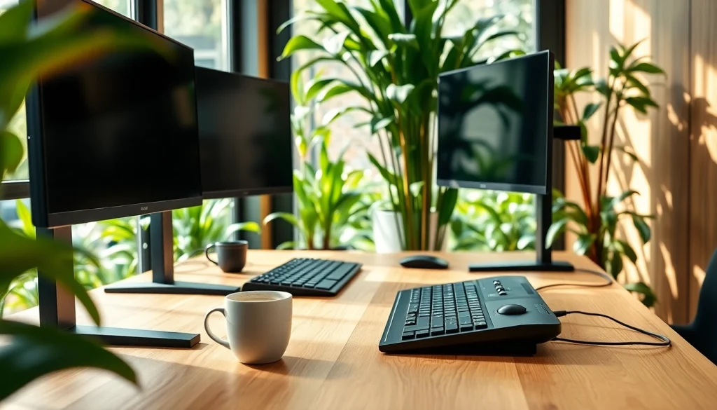 Enhance your typing skills at this inviting typing center with modern ergonomic features.