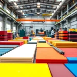 Showcase of a ferrite magnets manufacturer in china with vibrant magnets and a professional setting.