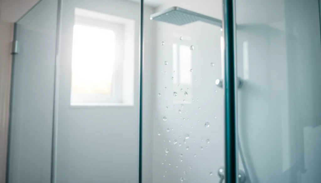 Visualisation d'une paroi de douche élégante mettant en valeur son design contemporain et épuré.