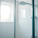 Visualisation d'une paroi de douche élégante mettant en valeur son design contemporain et épuré.
