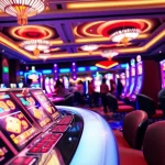 Menampilkan pengalaman togel resmi slot yang menyenangkan dengan mesin slot dan pemain yang bersemangat.