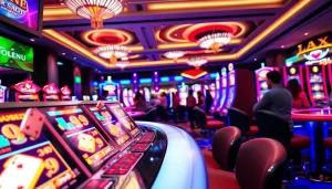 Menampilkan pengalaman togel resmi slot yang menyenangkan dengan mesin slot dan pemain yang bersemangat.