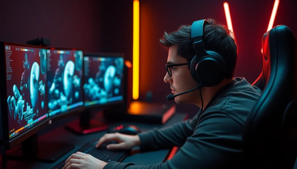 Bermain hakim4d alternatif game dengan fokus tinggi di depan monitor gaming berkualitas.