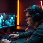 Bermain hakim4d alternatif game dengan fokus tinggi di depan monitor gaming berkualitas.