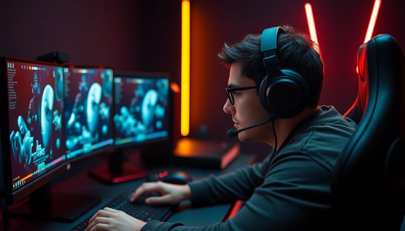 Bermain hakim4d alternatif game dengan fokus tinggi di depan monitor gaming berkualitas.