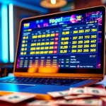 Temukan peluang togel online yang menarik dengan statistik dan tiket taruhan di layar laptop.