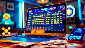 Temukan peluang togel online yang menarik dengan statistik dan tiket taruhan di layar laptop.