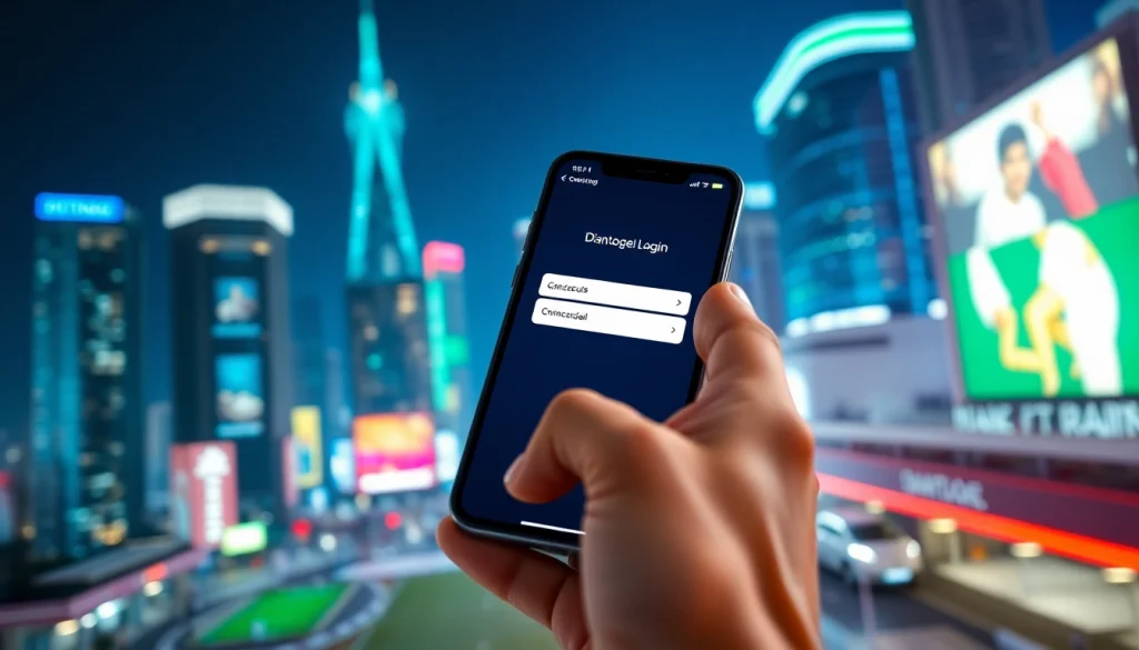 Masuk ke diantogel login dengan antarmuka aplikasi taruhan yang modern dan energik.