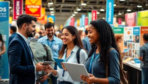 Engaged job seekers exploring new hire jobs at a dynamic job fair event.