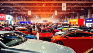 Engage with the vibrant auto cars show featuring modern vehicles and enthusiastic attendees.