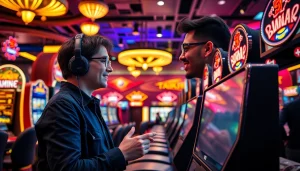 Permainan slot mewah luxury333 dengan lampu neon cerah dan suasana mengasyikkan.