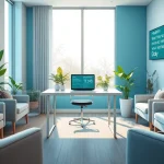 Engaging consultation space showcasing https://fhpts.com health services with modern design and serene lighting.