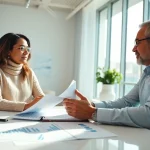 Engaging discussion on wealth management San Antonio between a financial advisor and a couple.