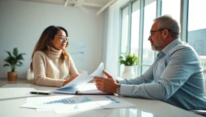 Engaging discussion on wealth management San Antonio between a financial advisor and a couple.