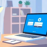 Securely access your BlueVine login page on a laptop in a comfortable home office.