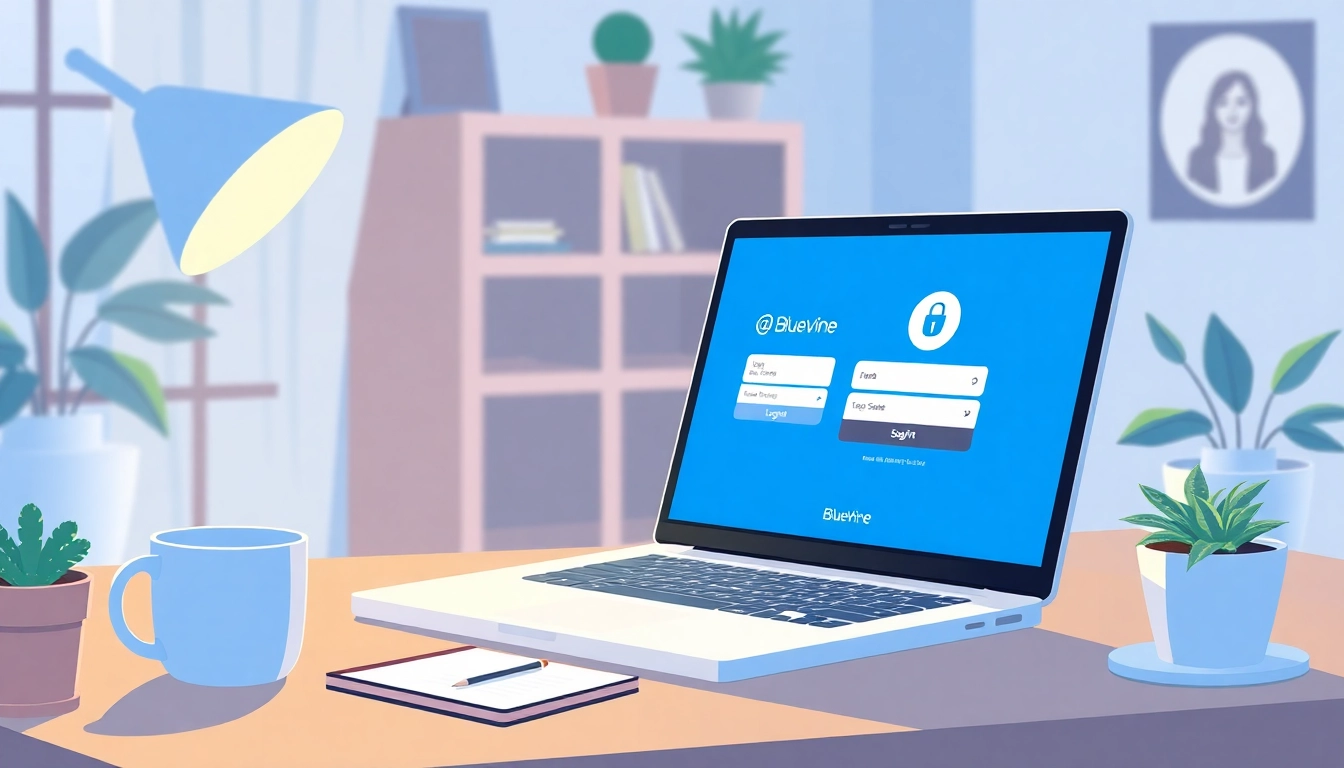 Securely access your BlueVine login page on a laptop in a comfortable home office.