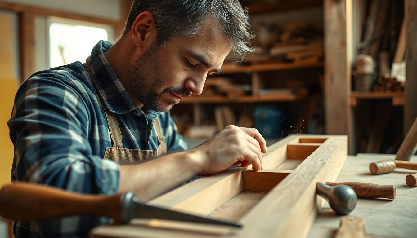 Engaged carpenter exemplifying skills in a Carpentry Apprenticeship Near Me workshop.