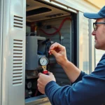 Expert performing ac repair glendale az in a residential home showcasing reliable HVAC services.