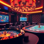 Experience luxury gaming at EV88 đăng nhập with vibrant casino visuals showing poker and roulette.