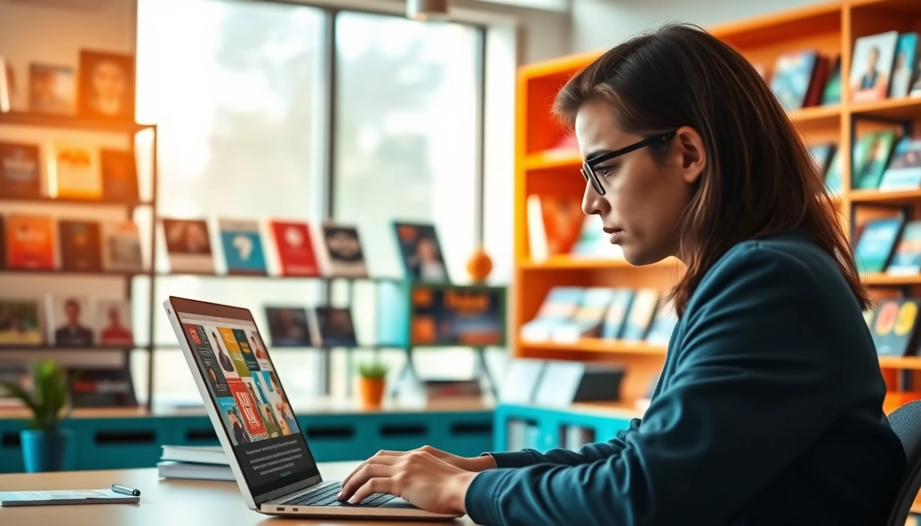 Showcase how to sell premium content links in a modern digital marketplace setting featuring vibrant products.