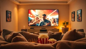 ดูหนัง ในบรรยากาศการชมภาพยนตร์ที่สะดวกสบายในห้องนั่งเล่น