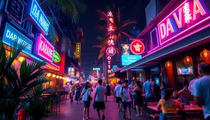Experience the vibrant 다낭밤문화 nightlife scene, showcasing lively bars, neon lights, and diverse crowds in Da Nang.
