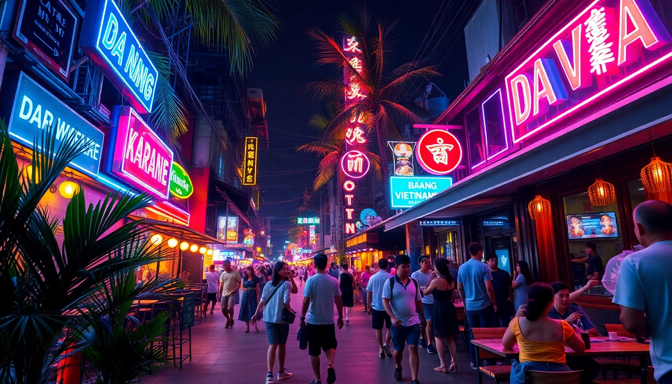 Experience the vibrant 다낭밤문화 nightlife scene, showcasing lively bars, neon lights, and diverse crowds in Da Nang.