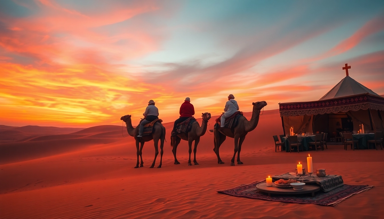 Experience the Agafay desert camel ride and dinner with a show, featuring sunset views and lively cultural ambiance.