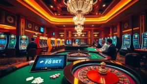 Engaging in betting excitement at Nhà cái F8BET with luxurious casino atmosphere.