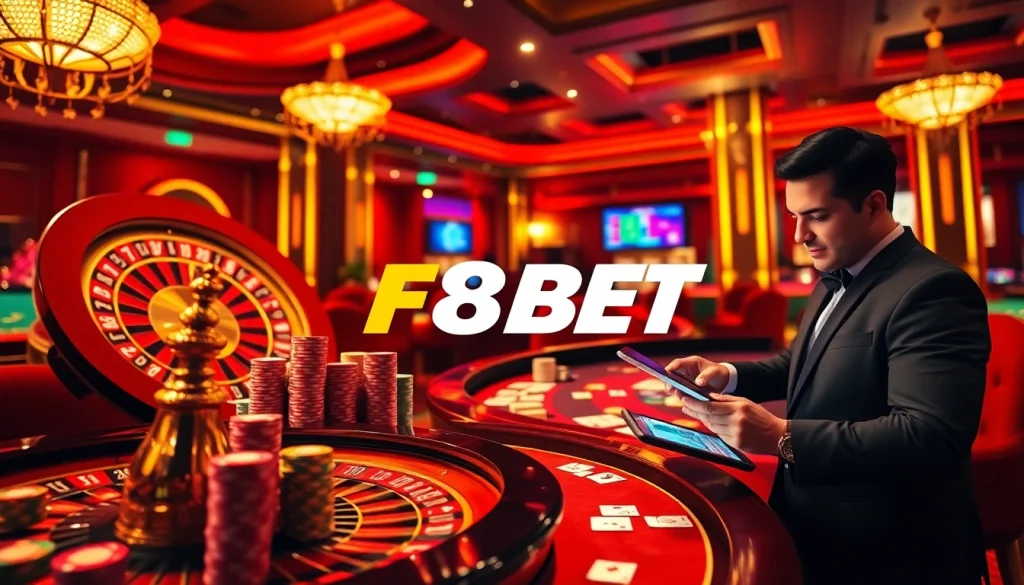 Experience the excitement of F8BET with vibrant casino gaming visuals and dynamic interactions.