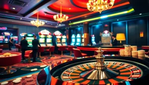 Rasakan kemenangan mendebarkan di obraltoto dengan suasana kasino mewah yang menampilkan aktivitas perjudian yang bersemangat.