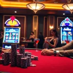 Gambler placing bets at a high-stakes poker table with 'thabet' branding, showcasing excitement and luxury.