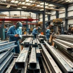 Steel fabricators near me expertly crafting metal structures in a well-lit workshop setting.