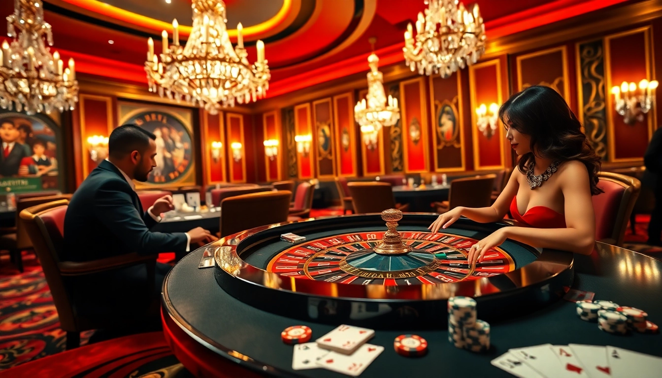 Experience thrilling play at Bugatti8 with luxurious casino elements and excited gamers.