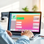 Understand What is a CRM for WhatsApp in a professional workspace environment with CRM software on display.