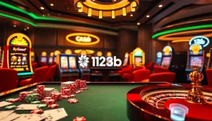 Engaging casino atmosphere showcasing 123b online gambling excitement with vibrant games and features.