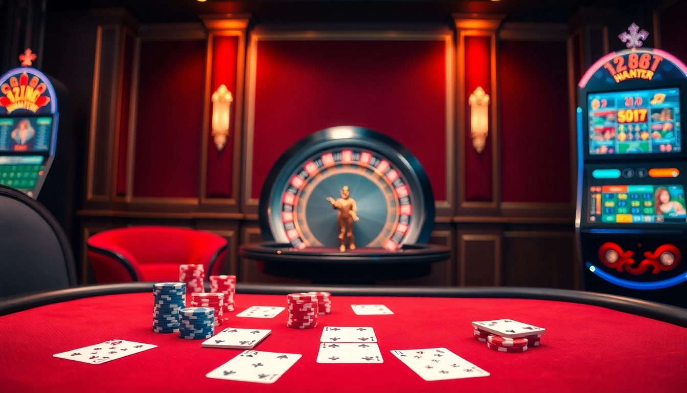 12bet poker table showcasing cards and chips in a luxurious casino atmosphere.