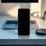 The Samsung Galaxy S8 smartphone showcased on a modern desk, emphasizing its sleek design and innovative features.