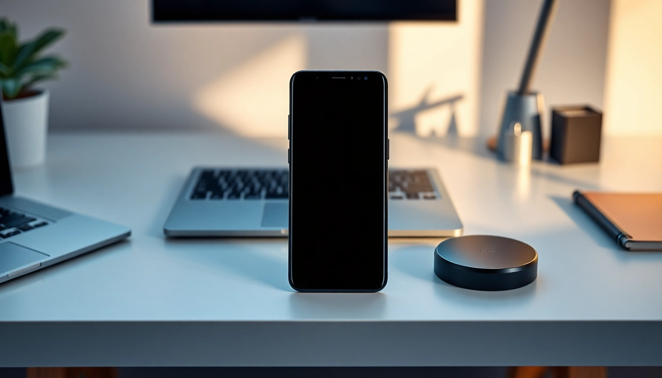 The Samsung Galaxy S8 smartphone showcased on a modern desk, emphasizing its sleek design and innovative features.
