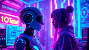 Engaging NSFW character AI chatbot interface in a vibrant digital landscape.